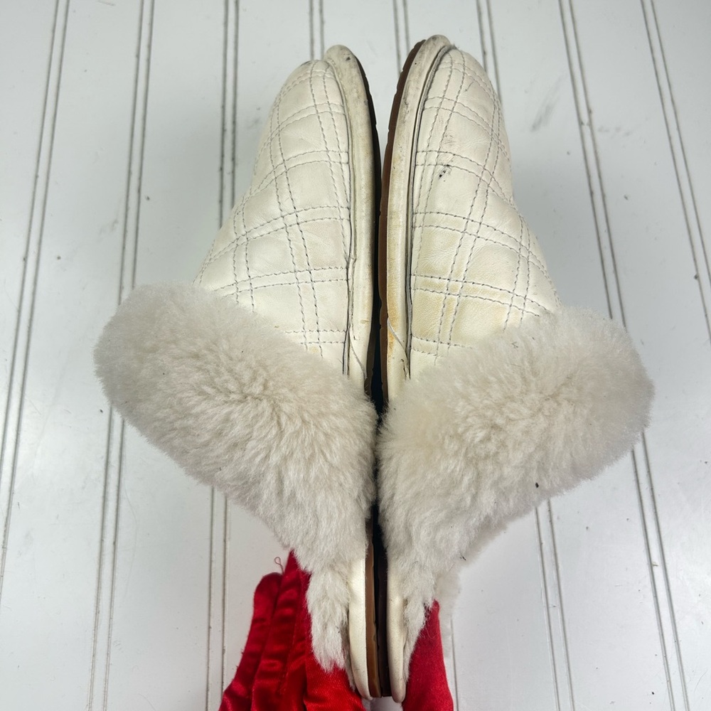 UGG White Quilted Scuffette Slippers Women’s Size 8 - Picture 6 of 11